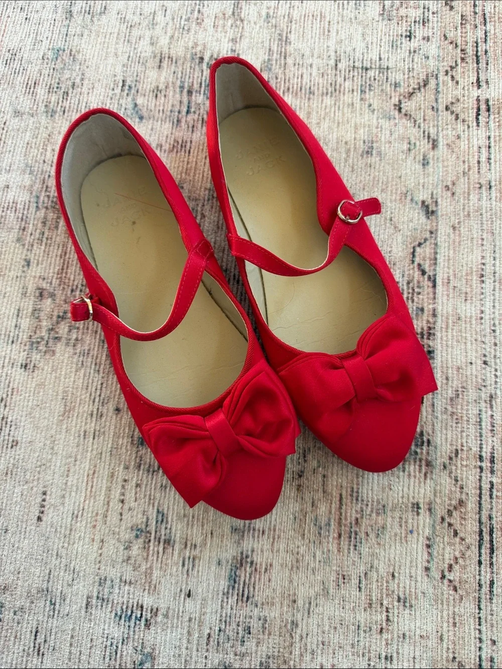 Janie and Jack Red Bow Mary Jane Dress Shoes